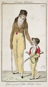 صدرية عالية العنق ومعطف صباح قصير ، من أزياء باريسينز ، 1801 بواسطة المدرسة الفرنسية