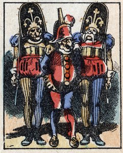 تاريخ الدكتور Pulcinella (Polichinelle). نقش الخشب للتصوير Pellerin - إبينال ، sd. أواخر القرن التاسع عشر. بواسطة المدرسة الفرنسية