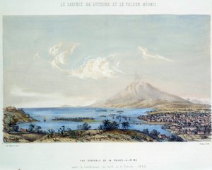 تاريخ المستعمرات الفرنسية: منظر عام لـ Pointe a Pitre (Pointe-a-Pitre) في جوادلوب (جزر الأنتيل) قبل زلزال 8/02/1843 بواسطة المدرسة الفرنسية