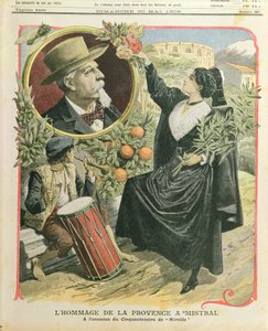 تكريم لفريدريك ميسترال (1830-1914) في الذكرى السنوية الخمسين لنشر ميراي ، صورة من لو بيتيت جورنال ، 30 مايو 1909 بواسطة المدرسة الفرنسية
