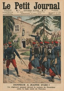 تكريم لجوان دارك ، فوج يحيي مسقط رأس البطلة في دومريمي ، صورة الغلاف الأمامي من `` Le Petit Journal &39;&39; ، ملحق illustre ، 18 مايو 1913 بواسطة المدرسة الفرنسية