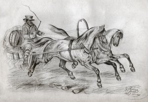 Horse car. (engraving بواسطة المدرسة الفرنسية