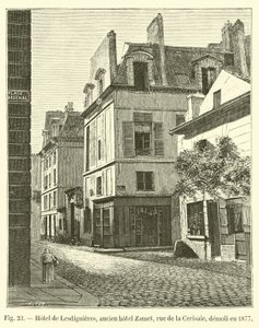 فندق de Lesdiguieres ، فندق Zamet السابق ، شارع de la Cerisaie ، تم هدمه عام 1877 بواسطة المدرسة الفرنسية