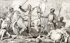 Hugh Capet (941-96) يمسك تشارلز لورين ، من "Histoire de France" بواسطة Colart ، تم نشره عام 1840 بواسطة المدرسة الفرنسية