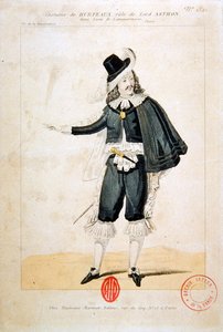 هورتو في دور اللورد إنريكو أشتون ، في أوبرا لوسي دي لاميرمور ، بواسطة غايتانو دونيزيتي (1797-1848) (نقش الألوان) بواسطة المدرسة الفرنسية