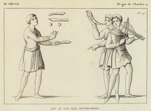 القرن التاسع ، عهد تشارلز الثاني ، Jeu au Son des Instruments (نقش) بواسطة المدرسة الفرنسية