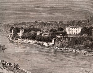 Ile Barbe في وسط Saone ، في الدائرة التاسعة من ليون - نقش في "La France illustree: الجغرافيا والتاريخ والإدارة الإحصائية" بقلم V.-A. الشعير براون. 1884 بواسطة المدرسة الفرنسية
