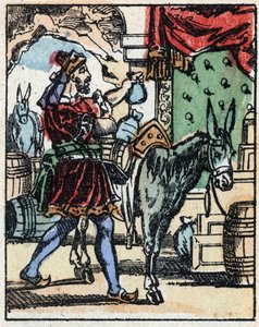 Illustration for the Tales of the Thousand and One Nights. Ali-Baba (Ali Baba).Wood engraving from Imaging Pellerin - Epinal, sd. Late 19th century. بواسطة المدرسة الفرنسية