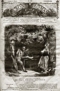 ظهر الرسم التوضيحي لرواية يوجين سو "العواصم السبعة" في "The Bons Romans" في 29/11/1864 بواسطة المدرسة الفرنسية