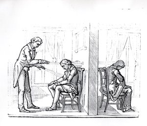 رسم توضيحي من du Potets يعمل على المغناطيسية الحيوانية ، 1863 بواسطة المدرسة الفرنسية