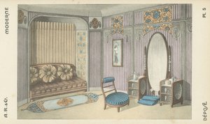 رسم توضيحي من كتالوج منتجات التصميم الداخلي من AR & Cie ، فرنسا بواسطة المدرسة الفرنسية