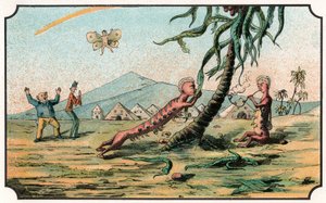 رسم توضيحي لكتاب "Voyage dans la lune avant 1900" من تأليف A. de Ville-d'Avray ، إصدار Ancienne Librairie Furne. (نقش) بواسطة المدرسة الفرنسية
