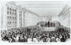 افتتاح المدرسة العليا في باريس ، من Les Tableaux de Paris بواسطة Texier ، 1852 بواسطة المدرسة الفرنسية
