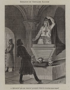 Initiation of a Knight Kadosch (engraving) بواسطة المدرسة الفرنسية