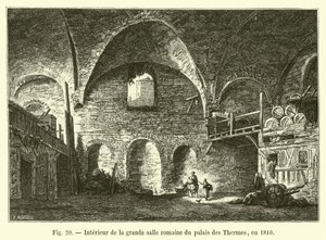 داخل القاعة الرومانية العظيمة لقصر ثيرميس ، عام 1810