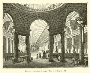 داخل السيرك ، في الحديقة ، عام 1791 بواسطة المدرسة الفرنسية