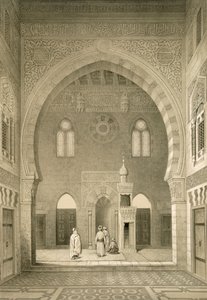 منظر داخلي لمسجد قايتباي بالقاهرة بواسطة المدرسة الفرنسية