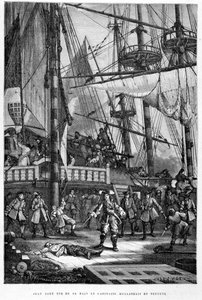 Jean Bart kills the Dutch captain of Neptune with his hand - in “The History of France”” by Guizot بواسطة المدرسة الفرنسية