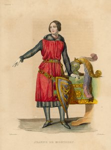 Jeanne de Montfort (coloured engraving) بواسطة المدرسة الفرنسية