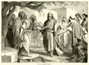 Job dans la prosperite (engraving) بواسطة المدرسة الفرنسية