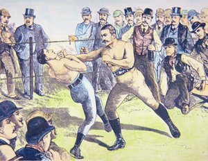 John L. Sullivan v. Charlie Mitchell on 10th March بواسطة المدرسة الفرنسية