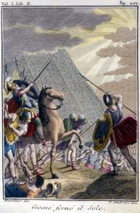أوقف جوشوا سباق الشمس ، نقشًا بعد طبعة فرنسية من La Bible التي قدمها De Sacy. باريس بواسطة المدرسة الفرنسية