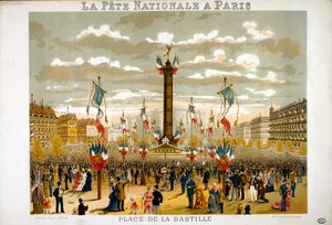 جول جريفى (1807-1891) رئيس فرنسا يحضر احتفالات يوم الباستيل في باريس في 14 يوليو 1880 بواسطة المدرسة الفرنسية