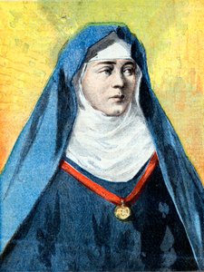 جوليان دوغوسكلين (1377-1404) راهبة بندكتينية ، رسم توضيحي "Le Petite Journal" بتاريخ 23 يوليو 1894 (نقش) بواسطة المدرسة الفرنسية