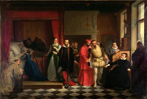 الملك فرانسيس الثاني (1544-1560) على فراش موته ، 1865 بواسطة المدرسة الفرنسية