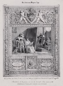 King Francis I of France posing for his portrait by the Italian painter Titian بواسطة المدرسة الفرنسية