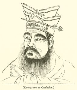 Koung-tseu أو Confucius (نقش) بواسطة المدرسة الفرنسية