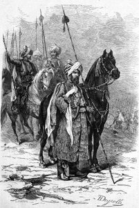 أطلق الجنود الأكراد عام 1877 أثناء الحرب الشرقية (1875-1878) أيضًا اسم الحرب الروسية التركية (الروسية التركية). نقش في "" Le Monde Illustré "" رقم 1055 بتاريخ 30 يونيو بواسطة المدرسة الفرنسية