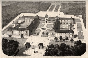 Asylum Imperial du Vesinet (مستشفى Vesinet الحالي) في إيفلين - نقش في "" PATILE "- الوصف البصري لفرنسا في 6 مجلدات بواسطة LUCIEN HUARD - نهاية القرن التاسع عشر بواسطة المدرسة الفرنسية