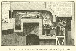 مبنى محارق الجثث في Pere-Lachaise ، قسم الفرن (نقش) بواسطة المدرسة الفرنسية