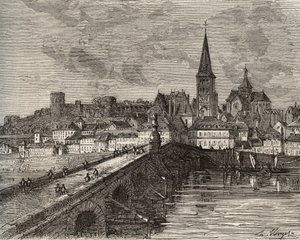 La Charite sur Loire - La Charite-sur-Loire - Nievre ، في منطقة بورغوندي - نقش في "France illustree: الجغرافيا والتاريخ والإدارة الإحصائية" بقلم V.-A. الشعير براون. 1884 بواسطة المدرسة الفرنسية
