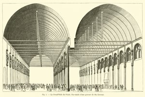 La GrandSalle du Palais ، فاكس من نقش بواسطة Du Cerceau بواسطة المدرسة الفرنسية
