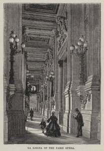 La Loggia of the Paris Opera (engraving) بواسطة المدرسة الفرنسية