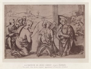 ميلاد يسوع المسيح ، بعد رافائيل ، صورة طبق الأصل من رسم أصلي تابع لجامعة أكسفورد (كروموليثو) بواسطة المدرسة الفرنسية