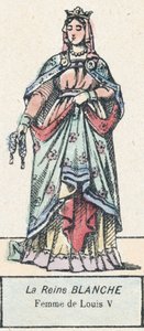 La Reine Blanche, Femme de Louis V (coloured engraving) بواسطة المدرسة الفرنسية