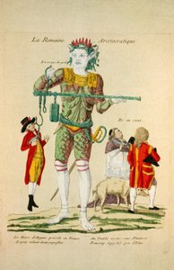 لا رومين Aristocratique ، حانة. 1789 (نقش ملون باليد) بواسطة المدرسة الفرنسية
