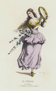 La Vieille (نقش ملون) بواسطة المدرسة الفرنسية