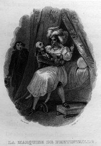La marquise de pretintaille Chanson de Beranger في "" Oeuvres Completees "(1834) من تأليف Pierre Jean de Beranger (1780-1857) ، الشاعر وكاتب الأغاني الفرنسي. بواسطة المدرسة الفرنسية