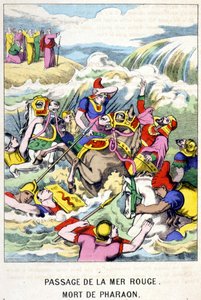 La mort de Pharaoh au passage de la mer rouge - in “” Vie de Moses””, ed. Olivier Pinot, Epinal, late 19th century بواسطة المدرسة الفرنسية