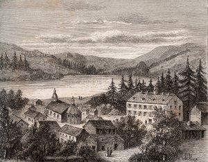 Lac de Gerardmer - الألزاس شامبين أردين لورين - نقش في "La France illustree: الجغرافيا والتاريخ والإدارة الإحصائية" بواسطة VA Malt-Brown. 1884 بواسطة المدرسة الفرنسية