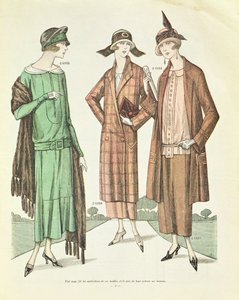 أزياء السيدات ، رسم توضيحي من La Veritable Mode Française de Paris ، 1924 بواسطة المدرسة الفرنسية