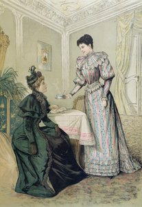 السيدات يشربون الشاي. ج 1890 بواسطة المدرسة الفرنسية