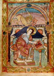Lat 8850 f.81v St. Mark ، الفرنسية ، من مدرسة Court of Charlemagne بواسطة المدرسة الفرنسية