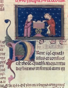 Lat 9187 fol.11v المدين ، من Coutumes de Toulouse ، 1296 بواسطة المدرسة الفرنسية