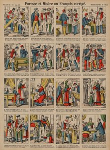 Laziness and misery, or Francois corrected (coloured engraving) بواسطة المدرسة الفرنسية