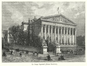 Le Corps legislatif, Palais Bourbon (engraving) بواسطة المدرسة الفرنسية